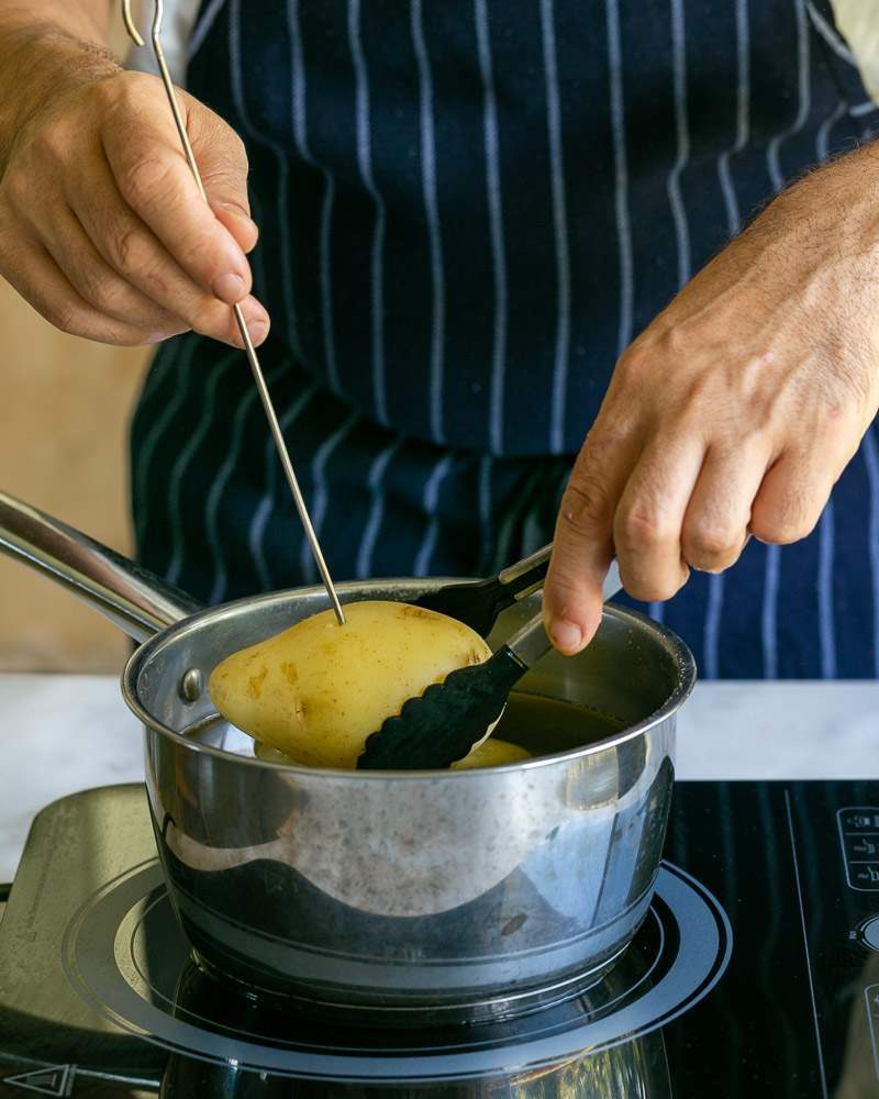 Boiled potato for blinis