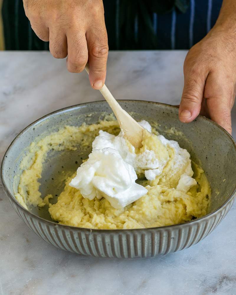 Egg whites added to Potato blini batter