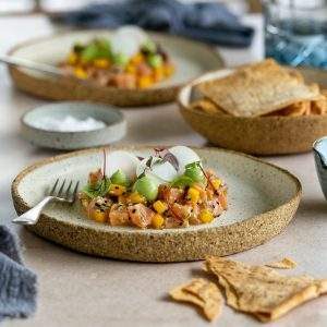 Salmon Tartare with Avocado and Wasabi