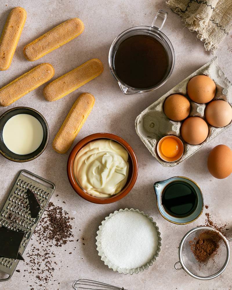 Ingredients to make Italian Tiramisu