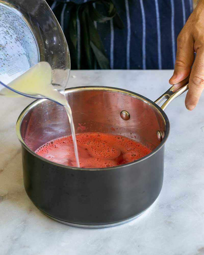 Lemon juice added to watermelon juice