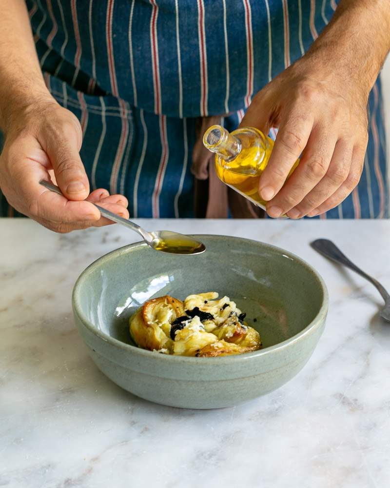 Olive oil added to make babaganoush