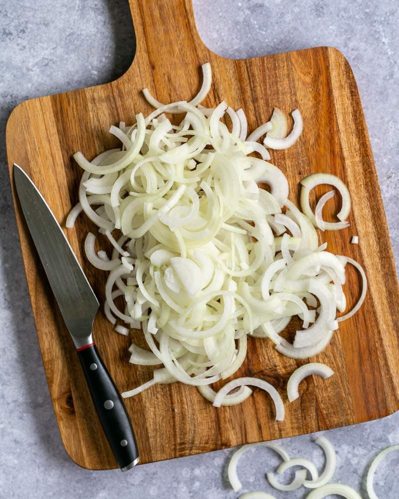 Sliced onions to use as topping