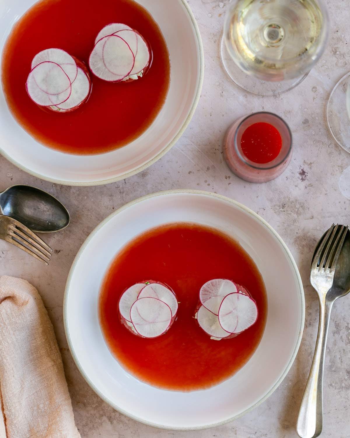 Crab salad with gazpacho