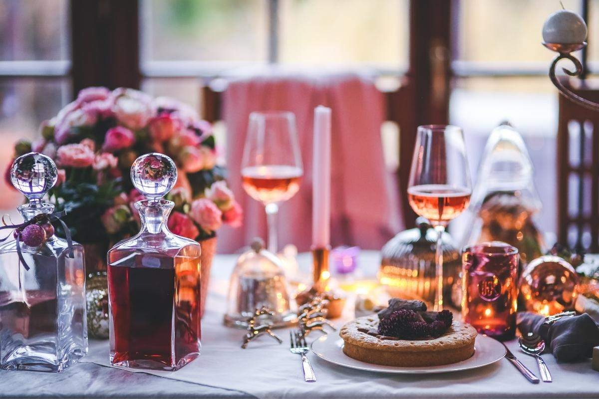Romantic dinner set up