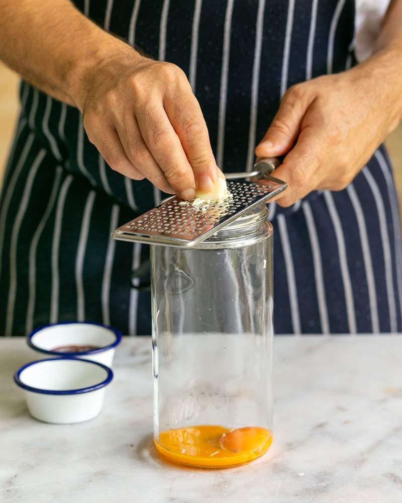 Garlic added to aioli