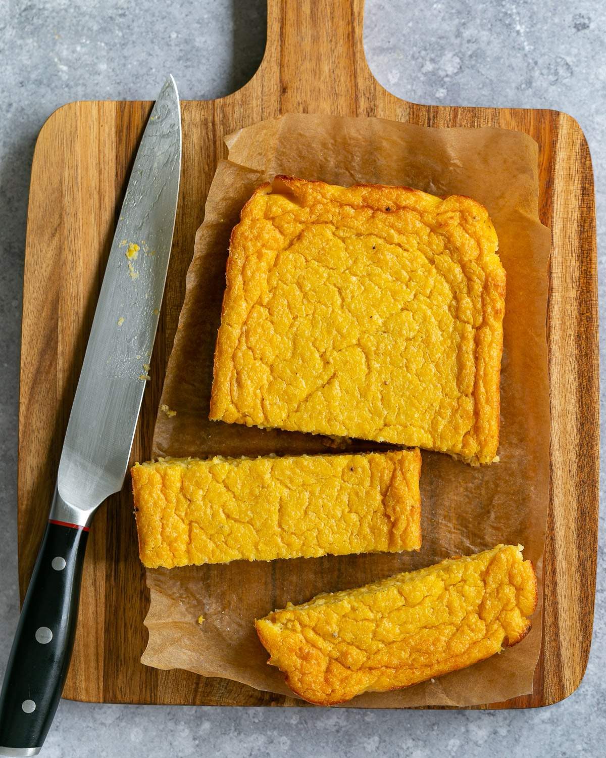 Sliced cornbread