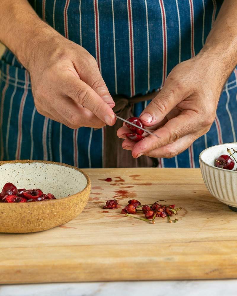 Marinating cherries