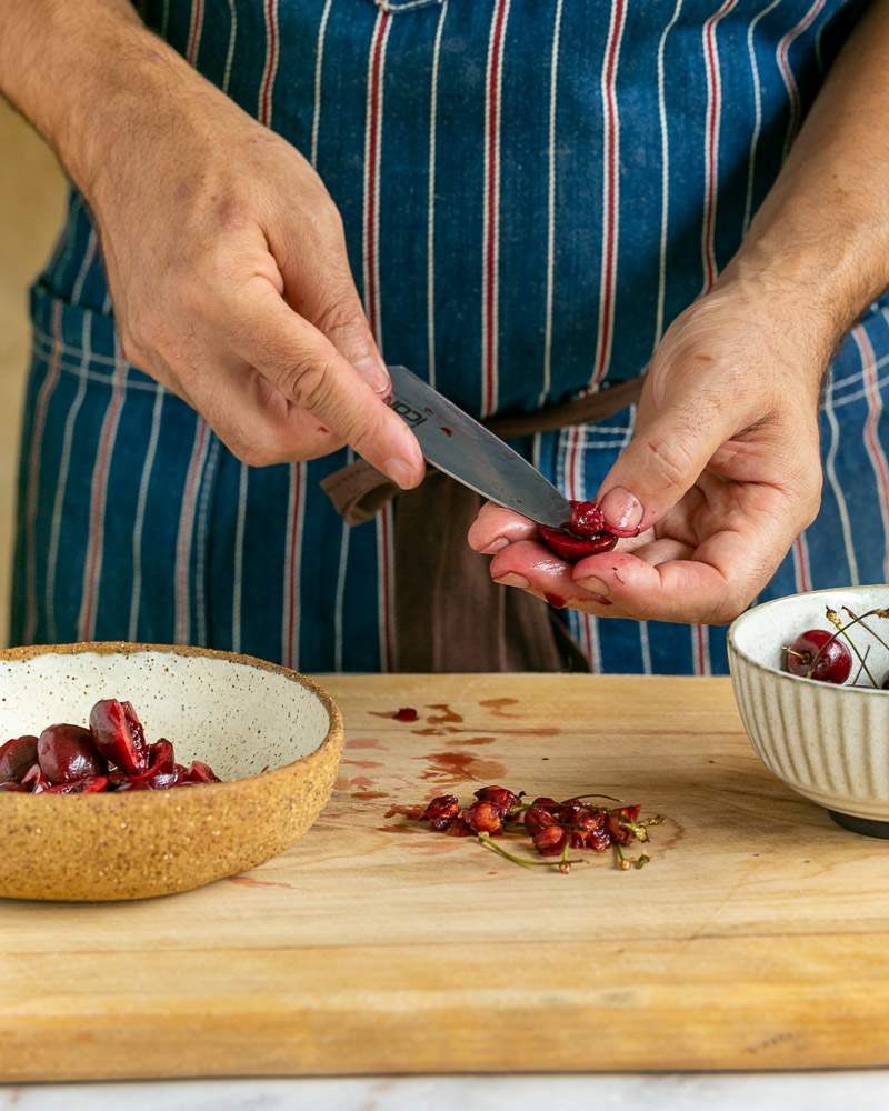 Marinating cherries