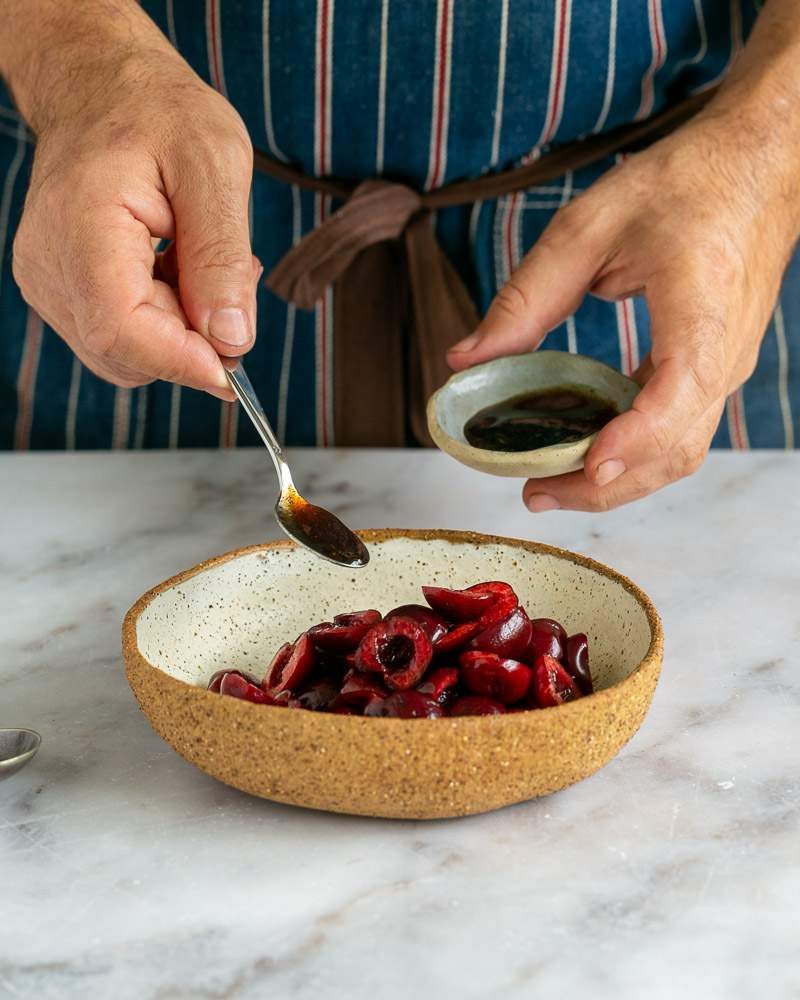 Marinating cherries