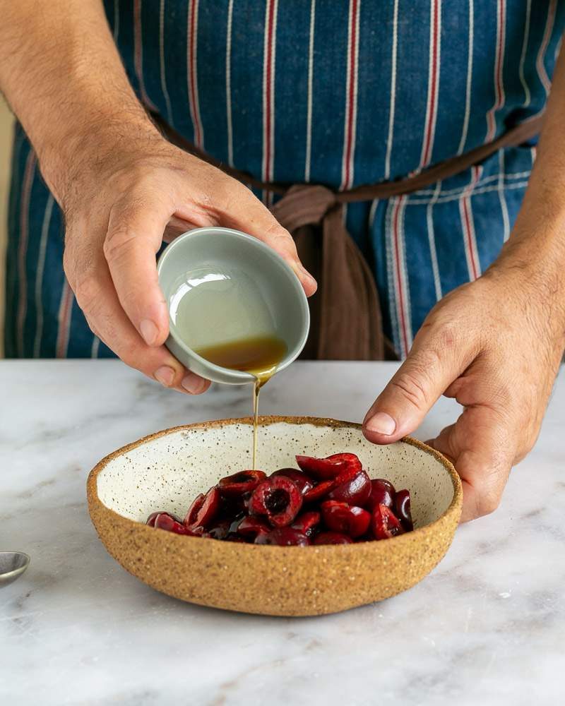 Marinating cherries