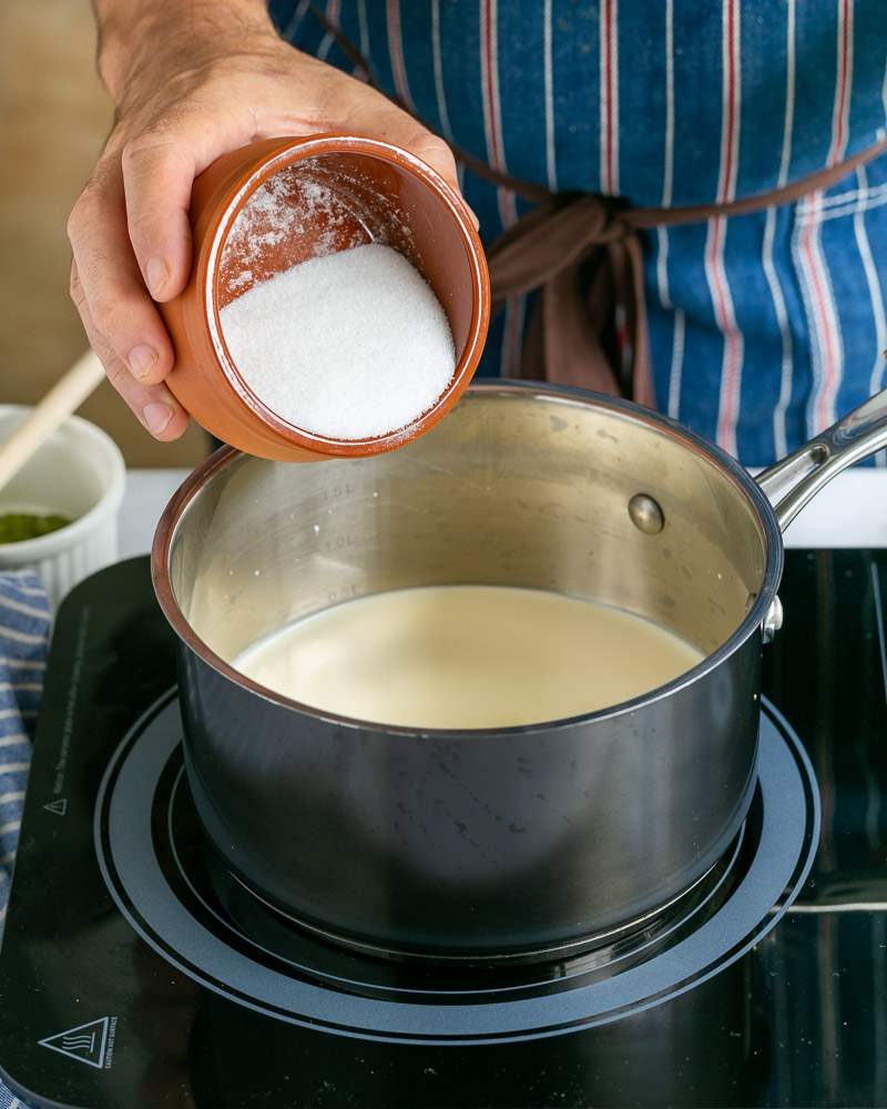 Making the panna cotta