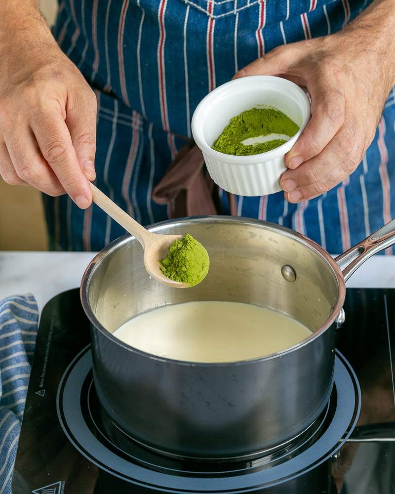 Making the panna cotta