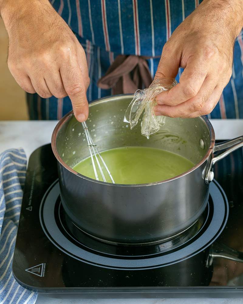 Making the panna cotta