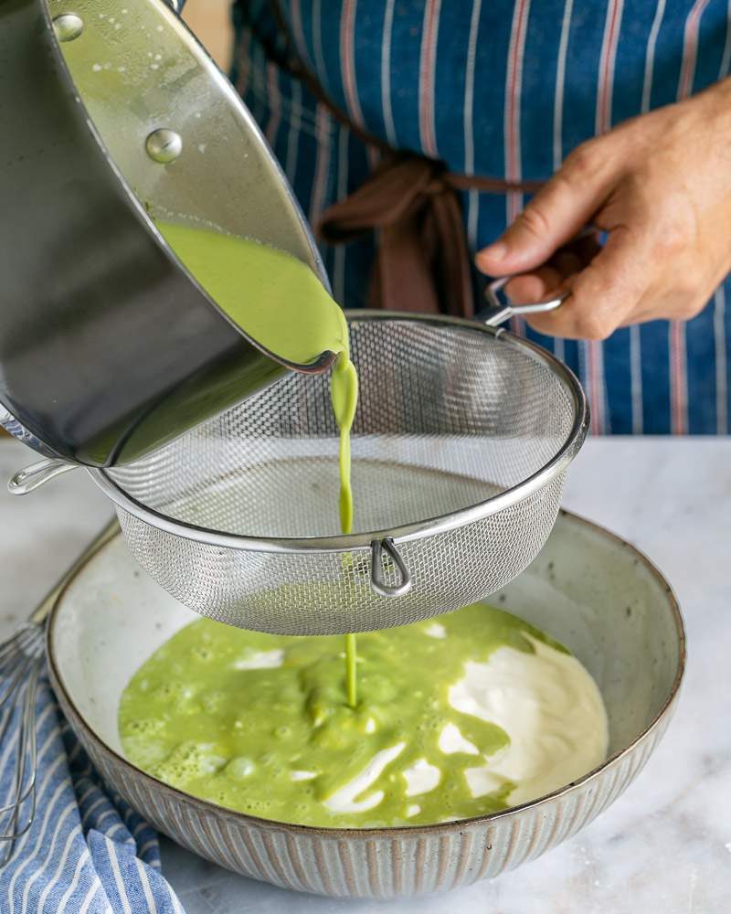 Making the panna cotta