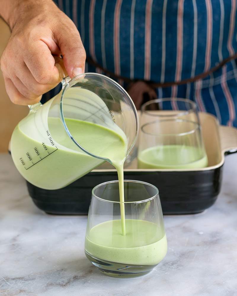 Making the panna cotta