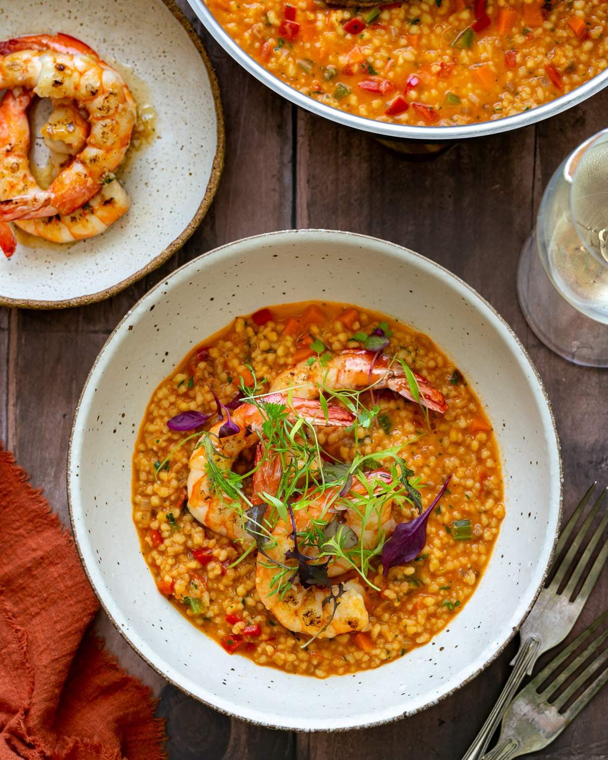 Garlic Roasted Prawns with Pasta