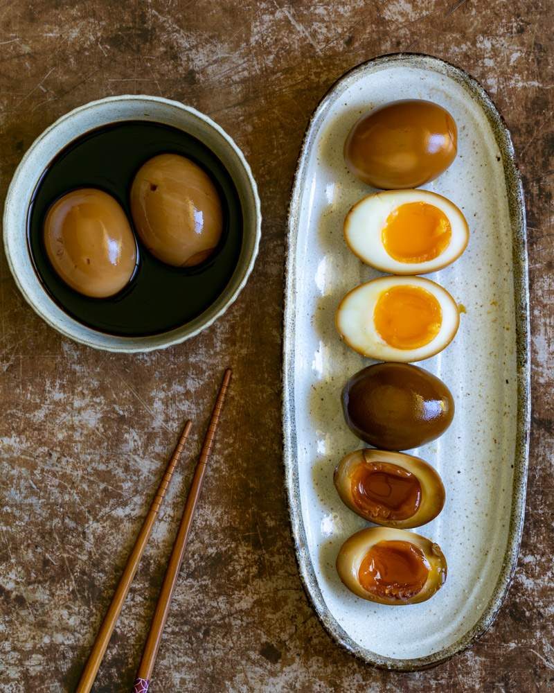 Soy marinated eggs
