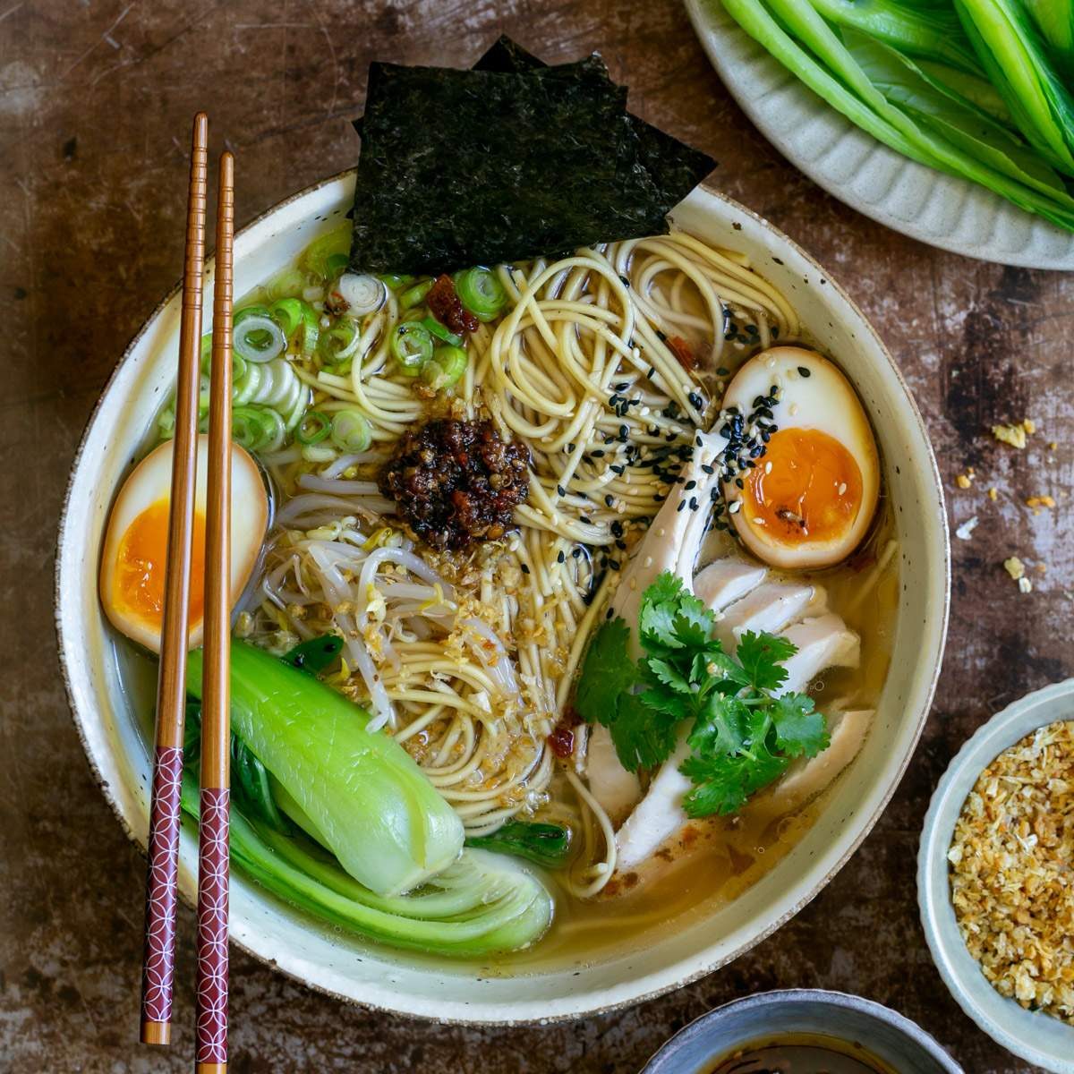 Homemade Chicken Ramen Noodle Soup