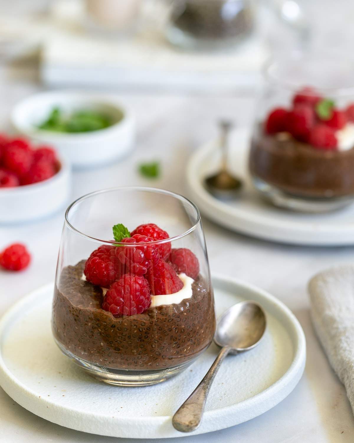 Chia pudding with berries