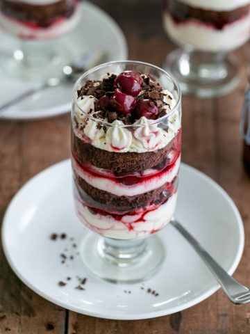 Black Forest cake served in a glass