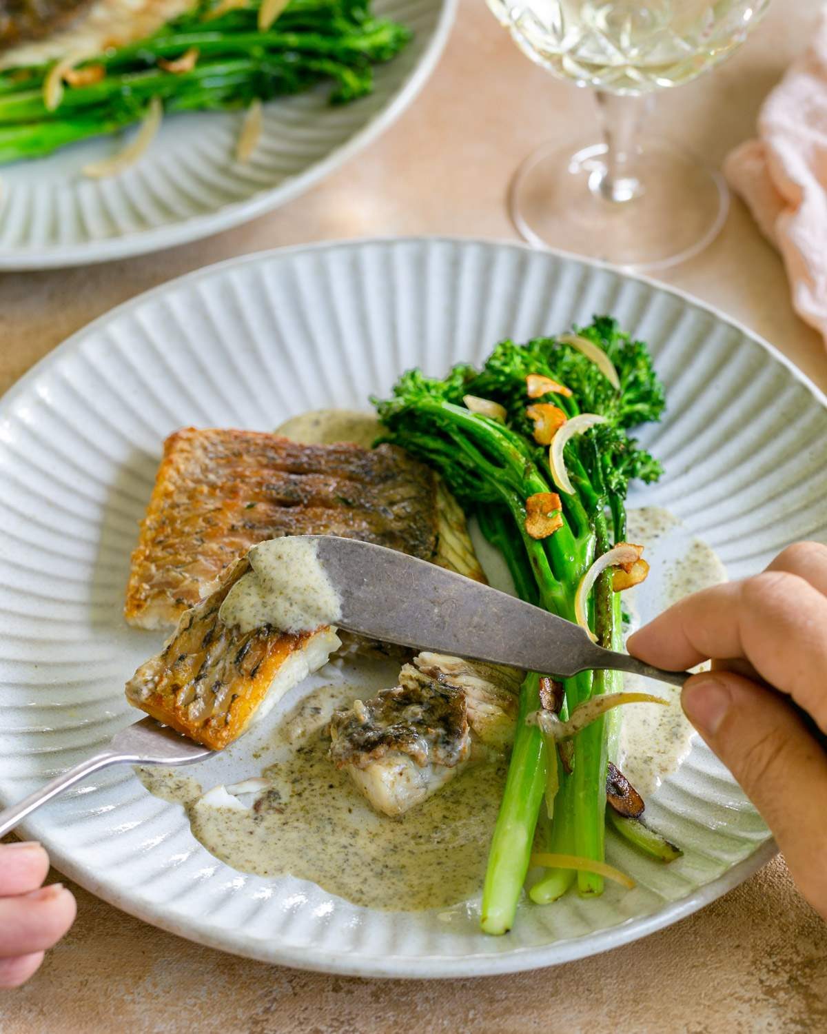 Pan Fried Barramundi with Seaweed Sauce