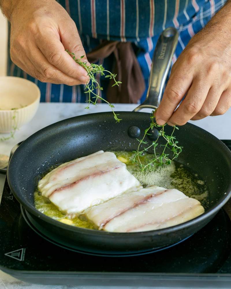 Adding thyme to butter