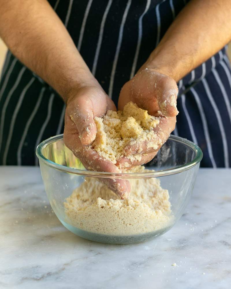 Making crumble mixture