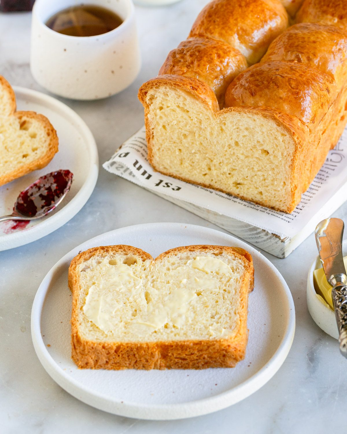 Brioche slice with butter jam