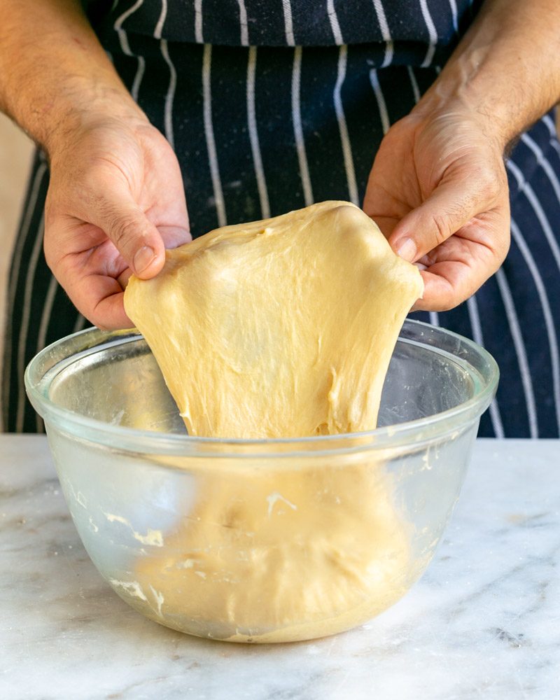 showing Elasticity of the dough 