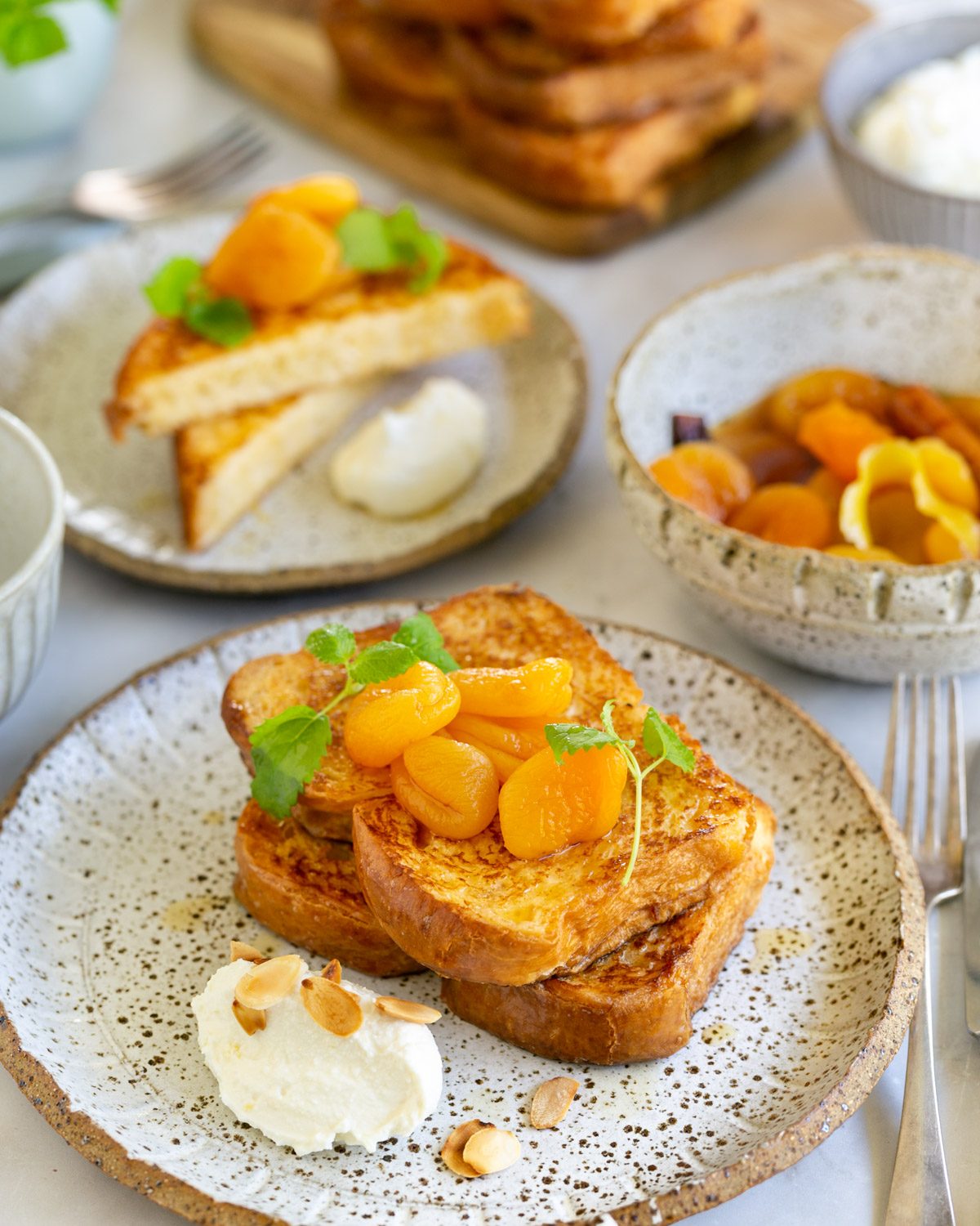 Plating up the french toast