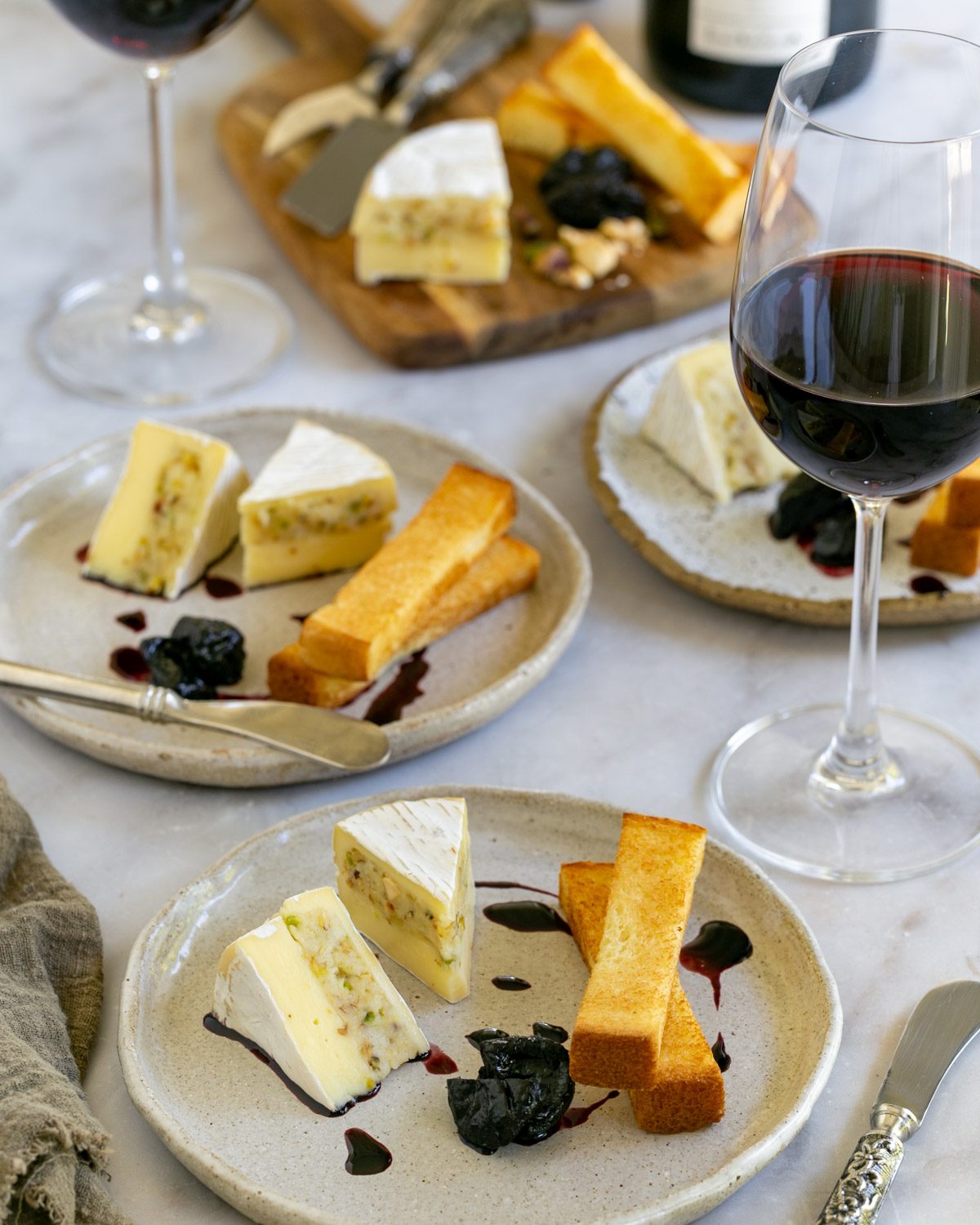 Cheese course plated