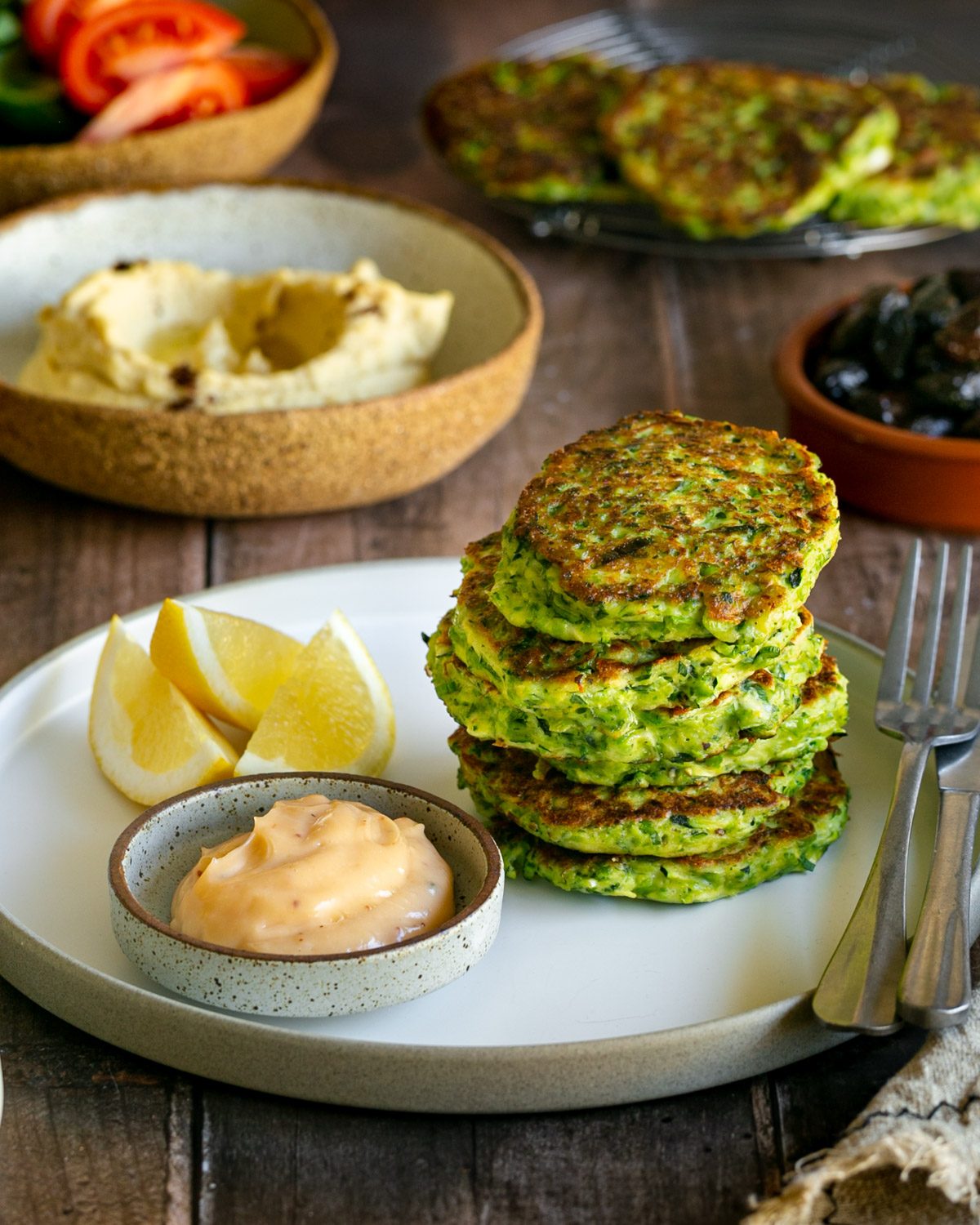 Zucchini, Pea and Ricotta fritters