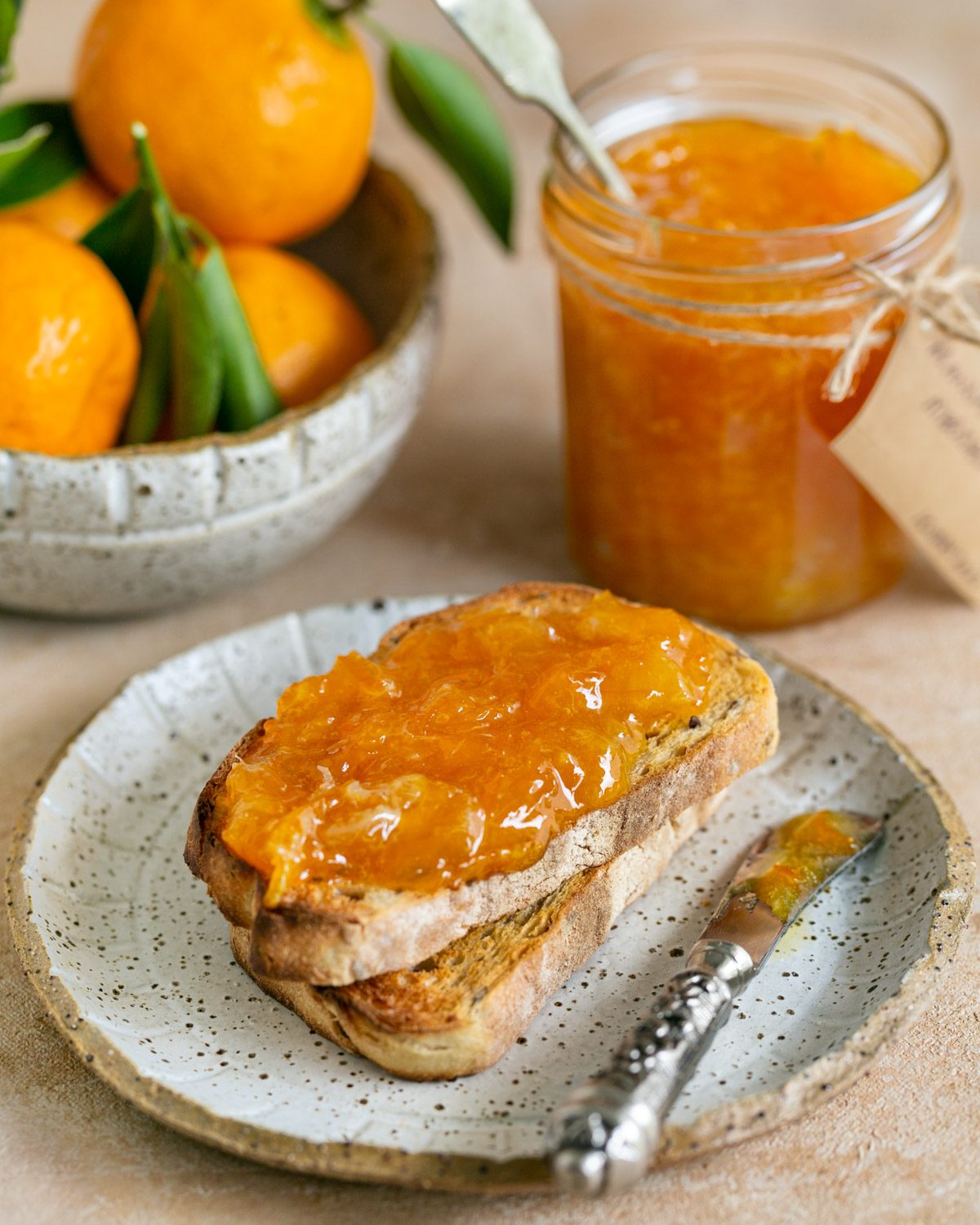 Mandarin Marmalade spread over toast