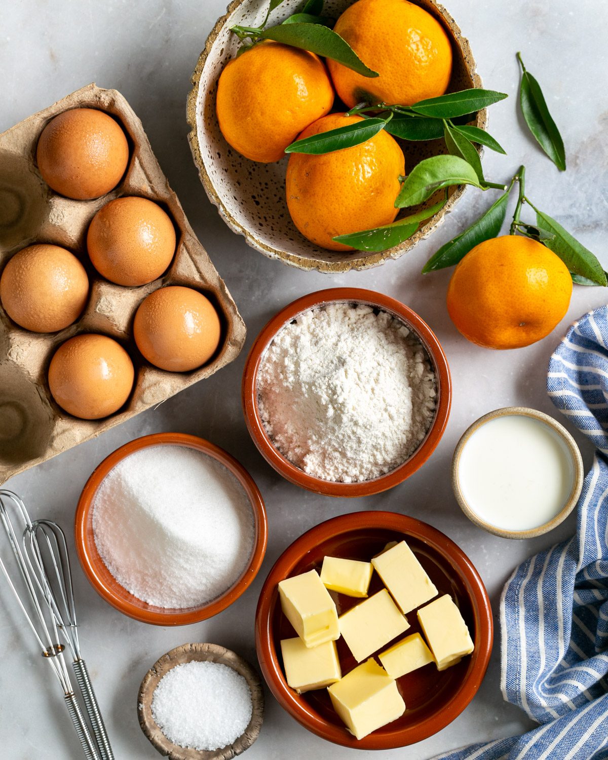 Ingredients to make Parisian Crepes