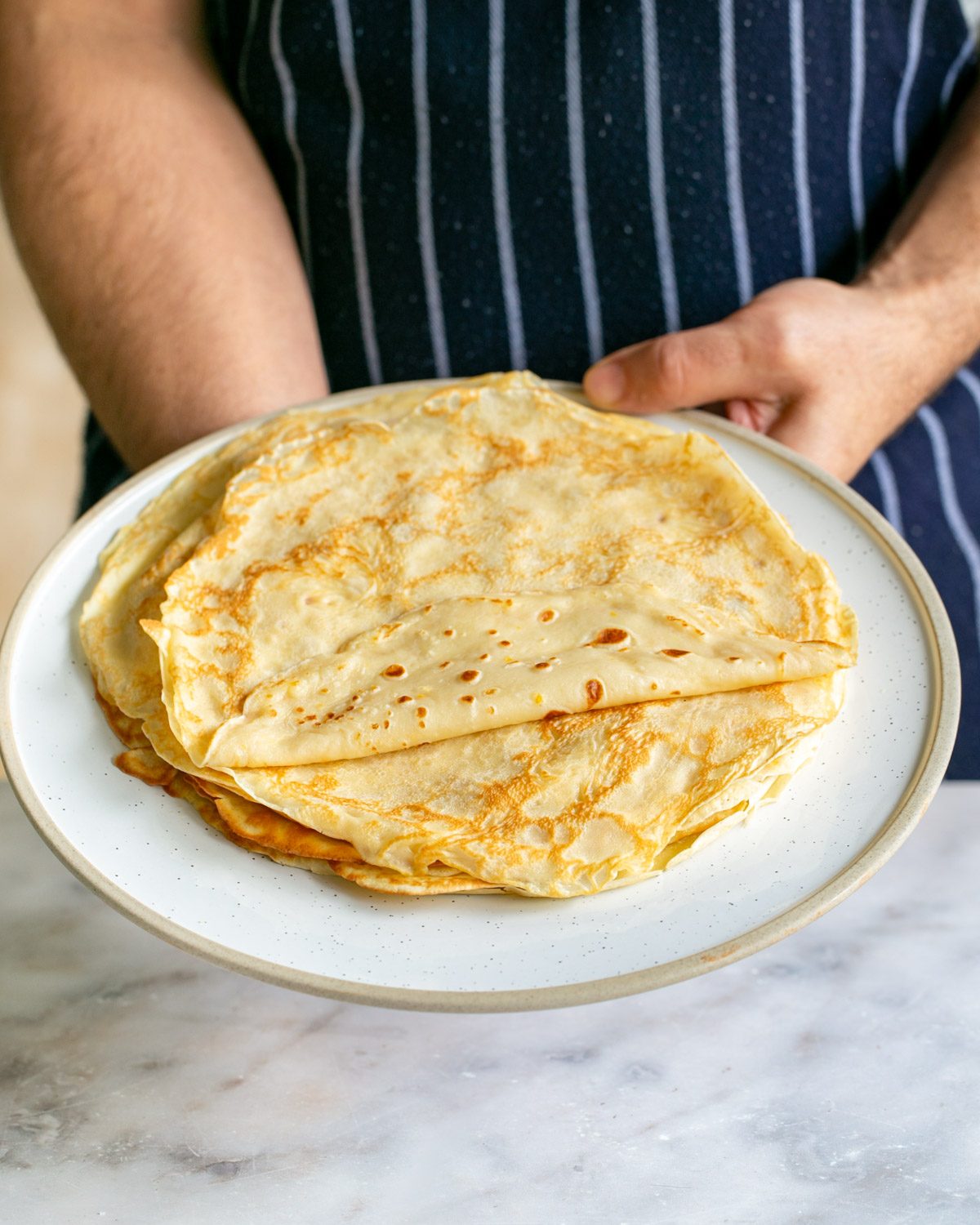 Parisian crepes in a plate