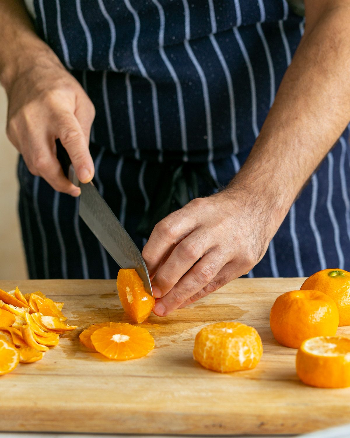 Sliced mandarins to be used as garnish
