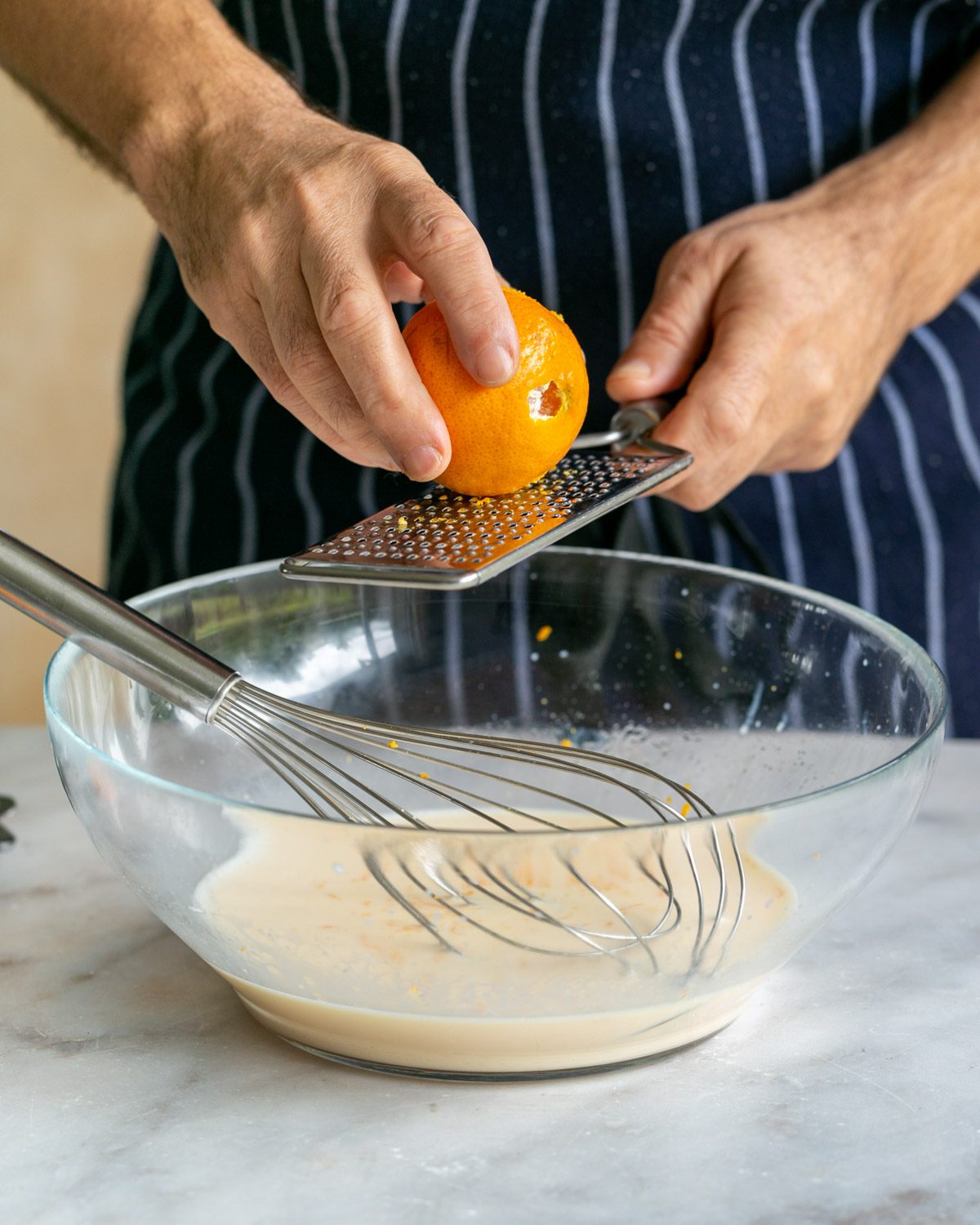 Mandarin Zest in crepe batter