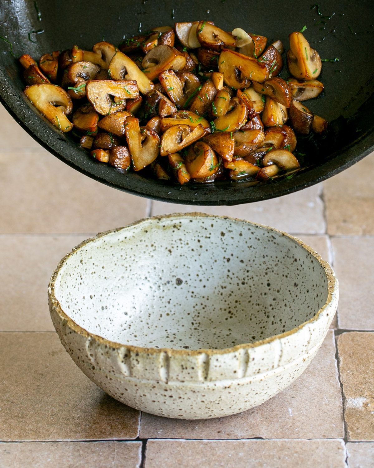 Perfectly roasted Chestnut mushrooms