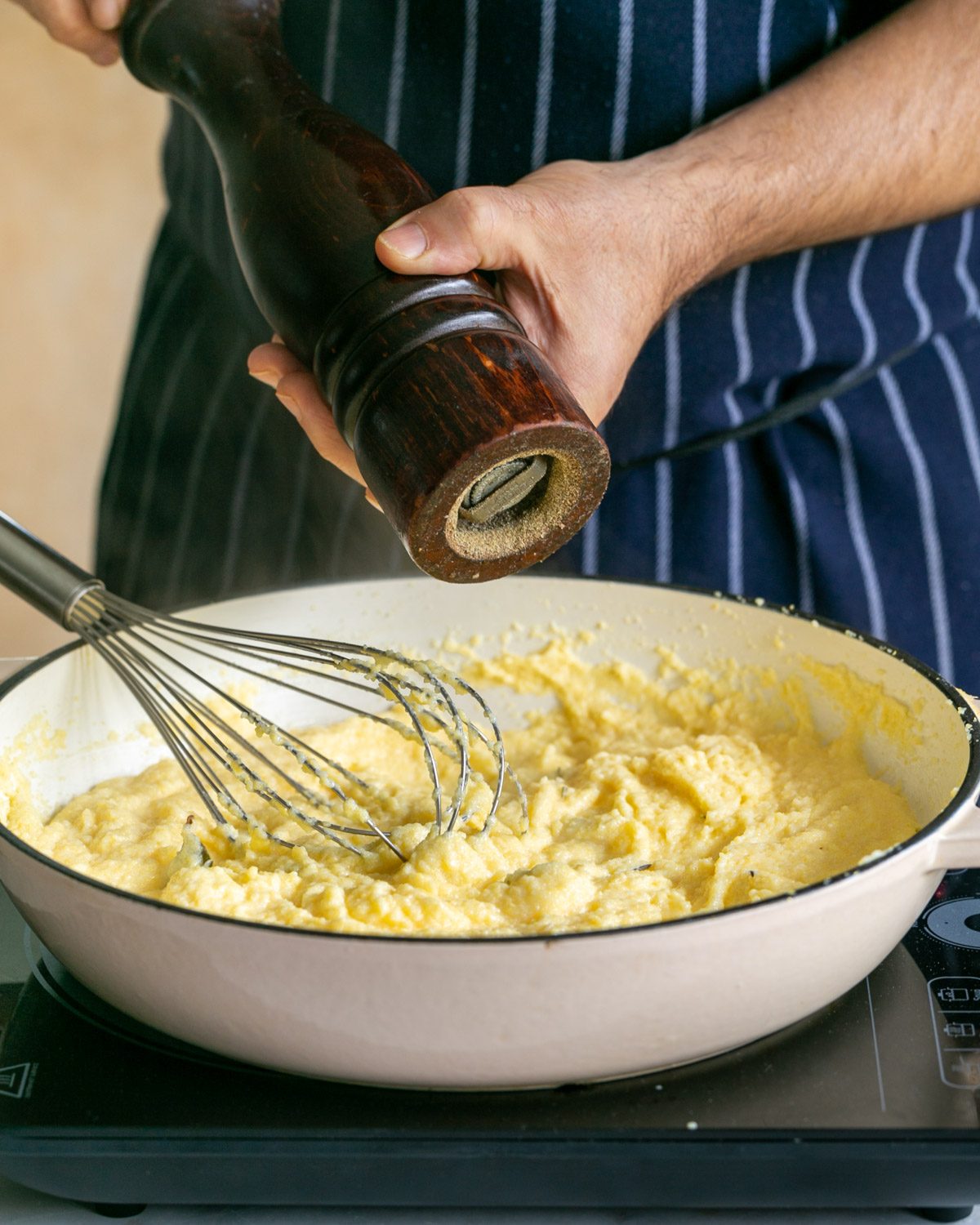 Seasoning the polenta