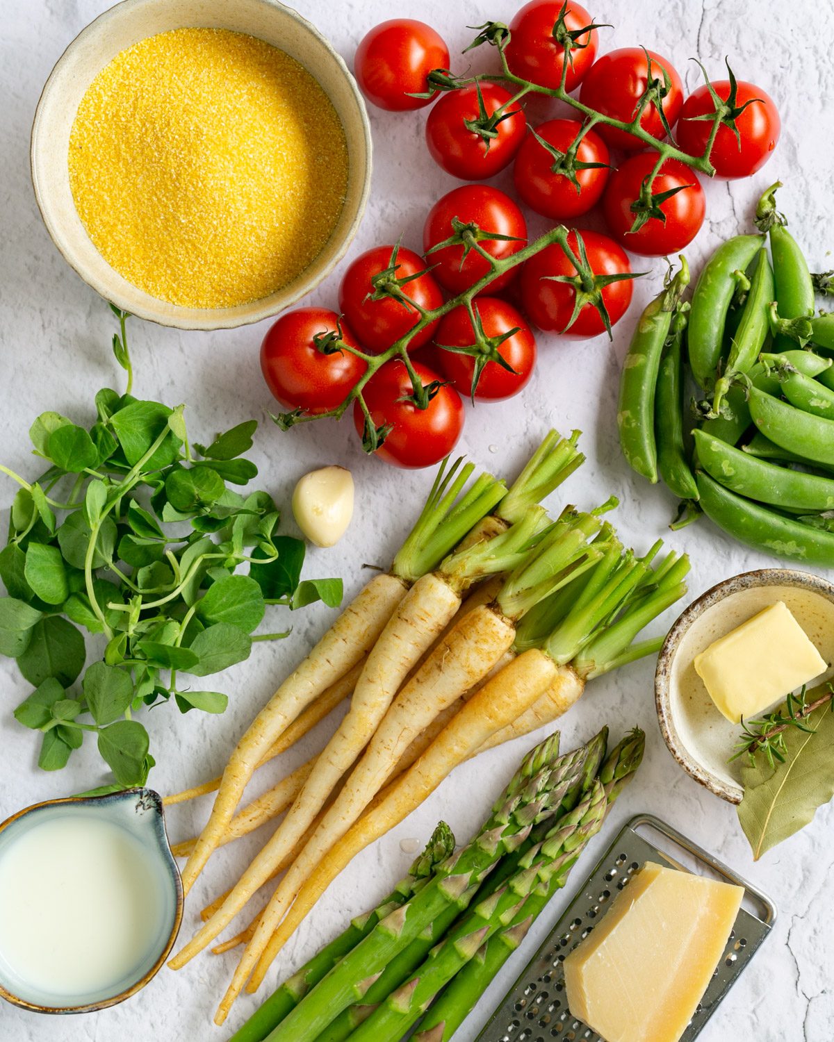 Ingredients to make polenta