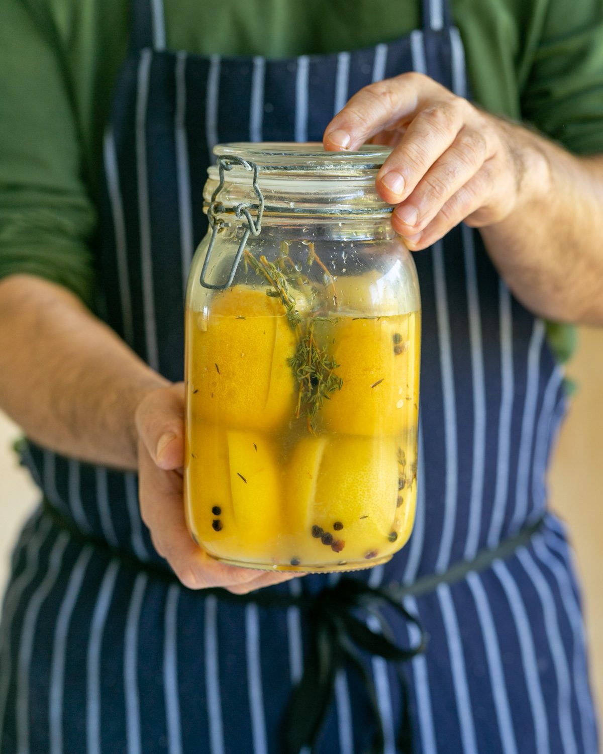 Curing lemons in a jar