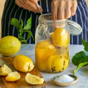Preserved lemons in a jar