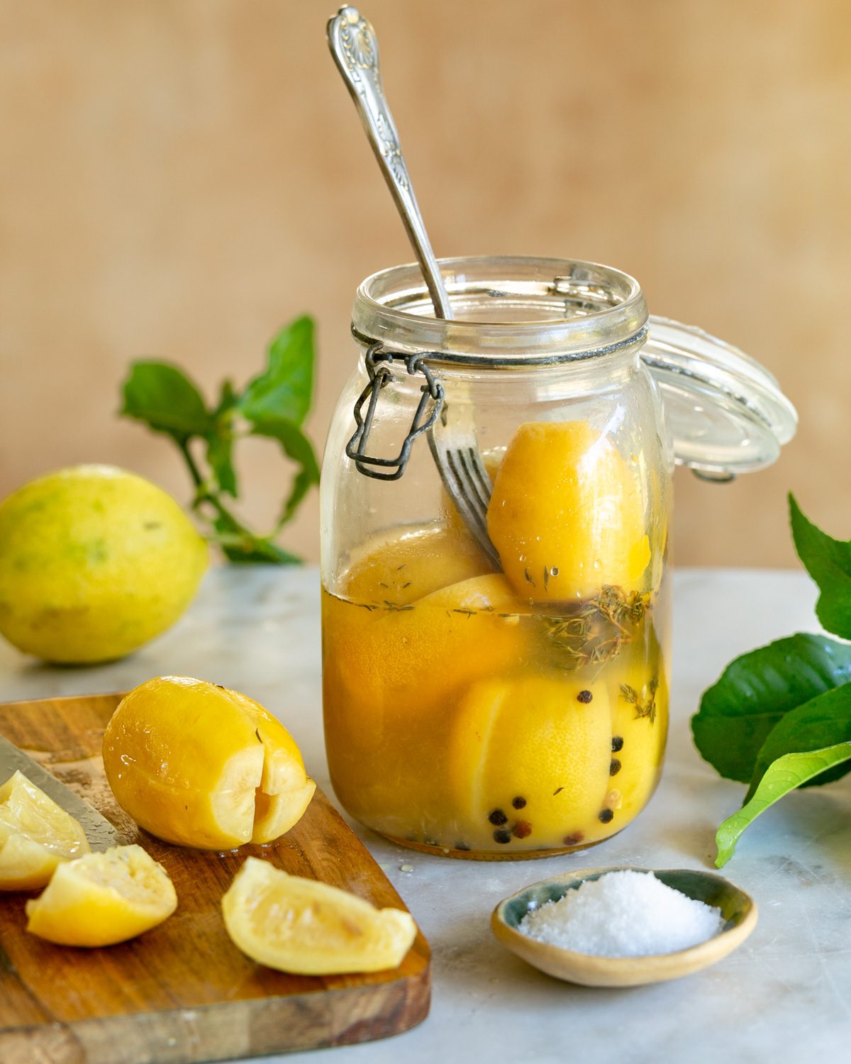 Preserved lemons in a jar