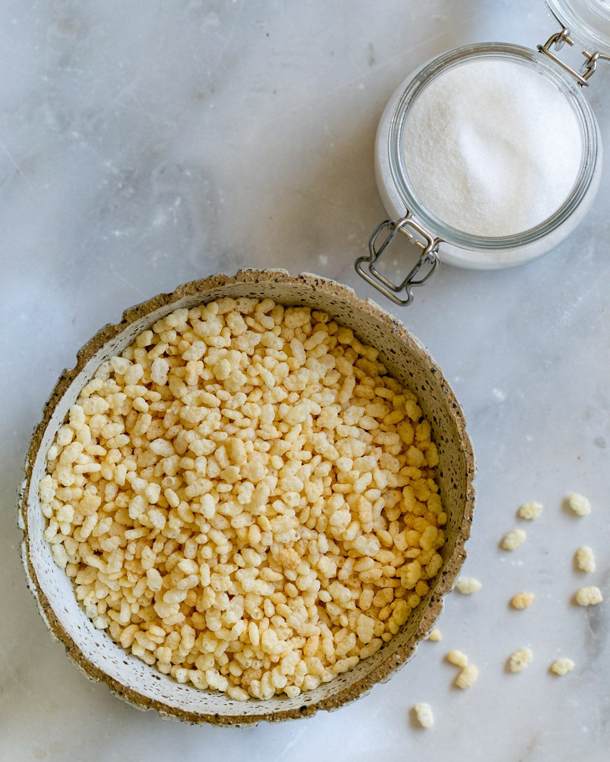 Ingredients to make Caramelized Puffed Rice