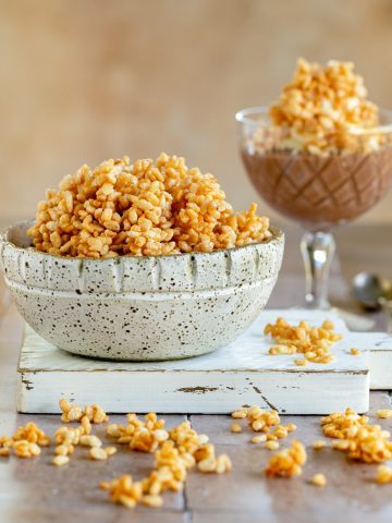 Caramelized Puffed Rice in a bowl