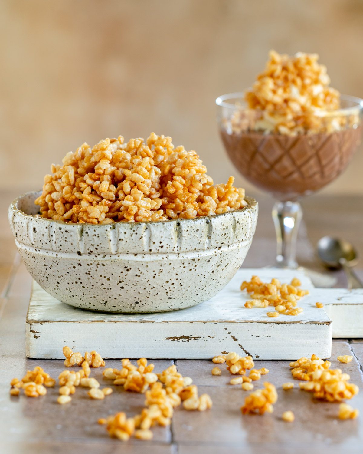 Caramelized Puffed Rice in a bowl