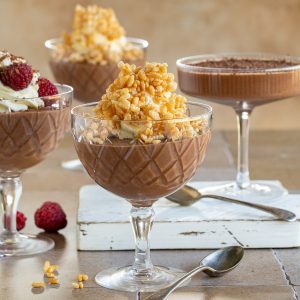 Chocolate Bavarian Cream with Puffed Rice