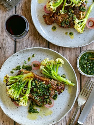 Beautifully plated lamb chops