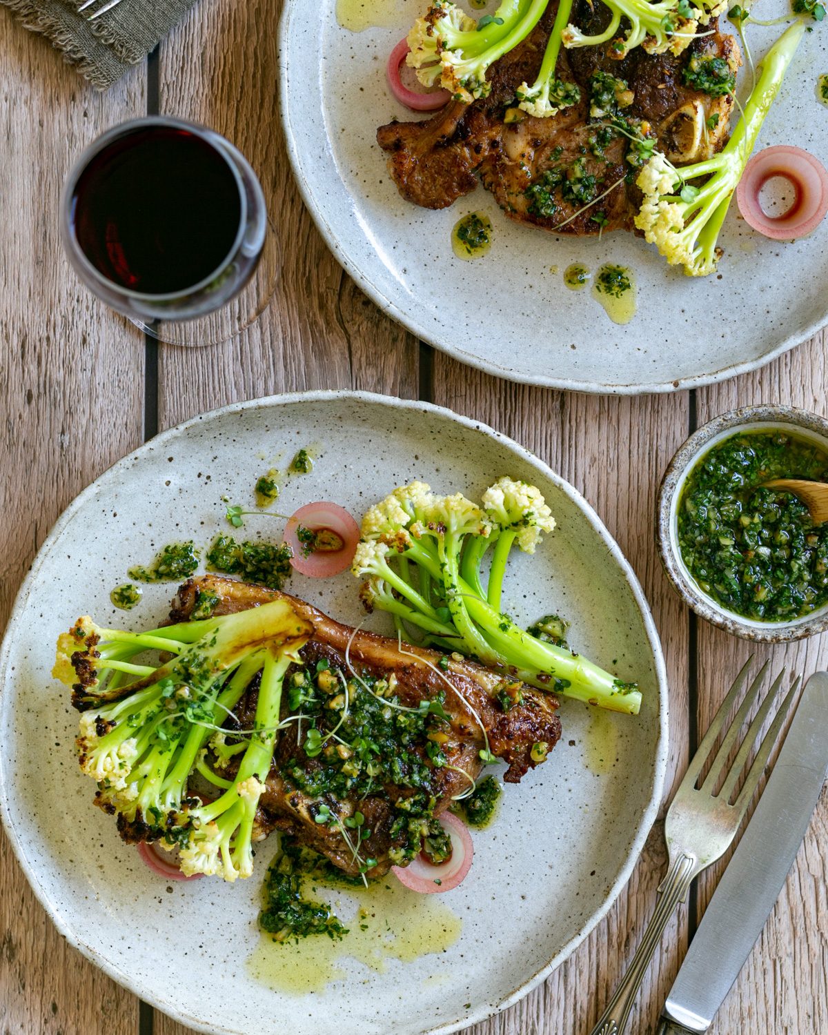 Beautifully plated lamb chops